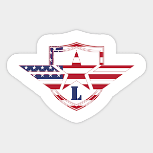 Letter L American Flag Monogram Initial Sticker